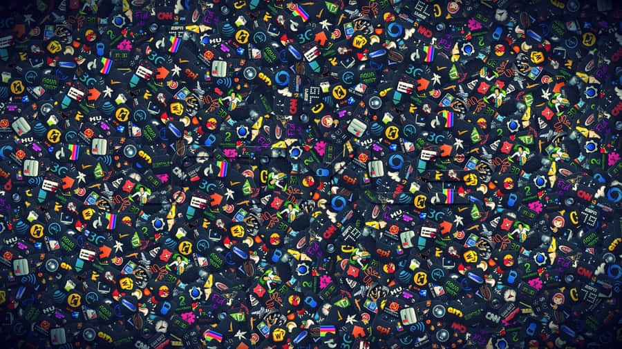 A Colorful Background With Many Small Objects Wallpaper