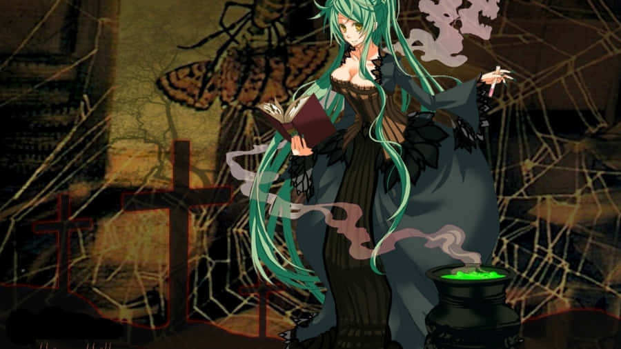 🔮 A Colorful Halloween Witch, Ready To Join The Festivities 🎃 Wallpaper