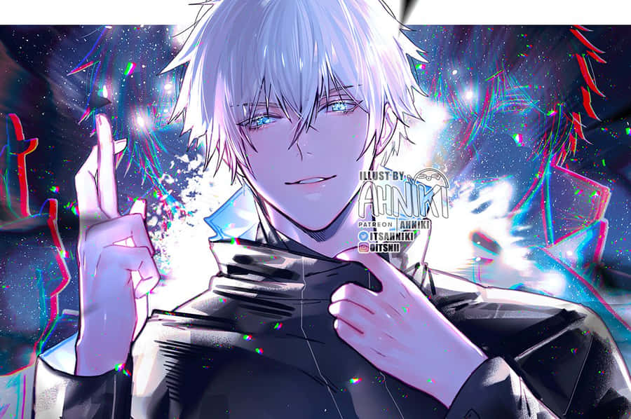 A Colorful Take On Anime Fanart Showcasing An Expressive And Curious Character Wallpaper