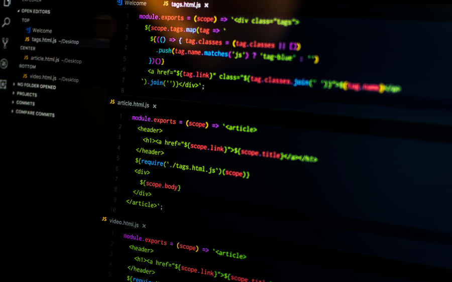 A Computer Screen With A Screen Full Of Code Wallpaper