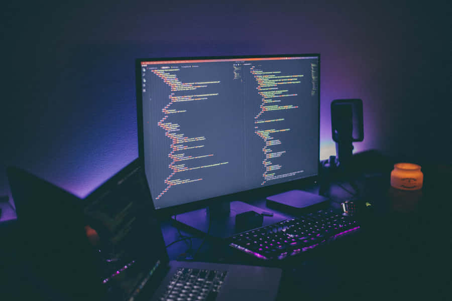 A Computer Screen With A Screen Wallpaper