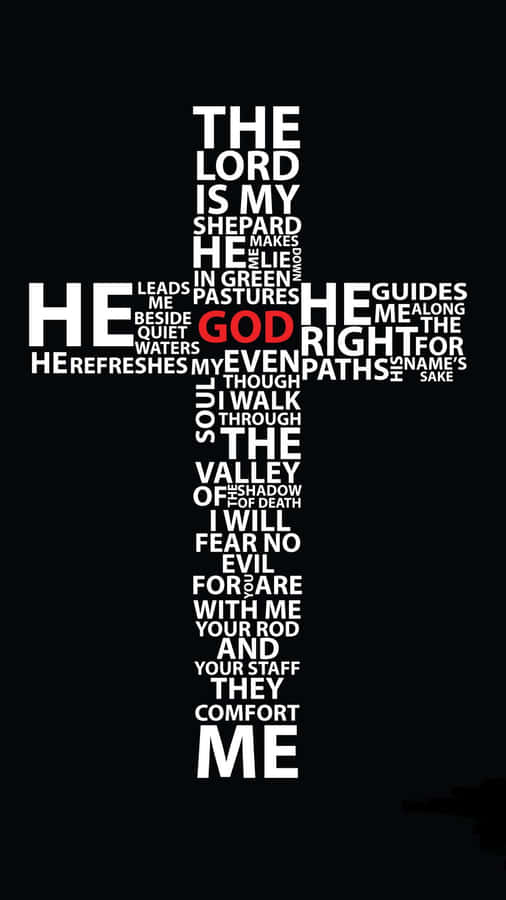 A Cross With Words On It Wallpaper