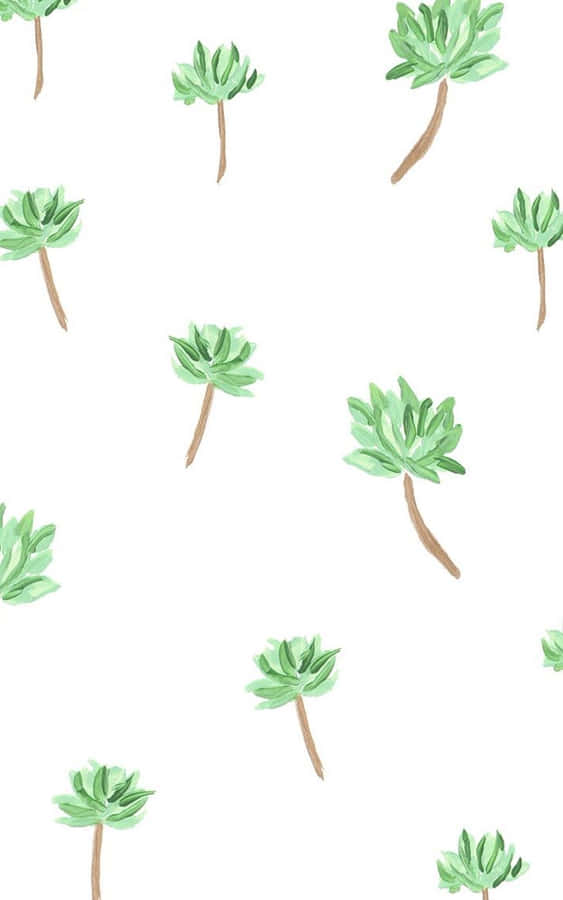 A Cute, Tropical Palm Tree In Paradise. Wallpaper