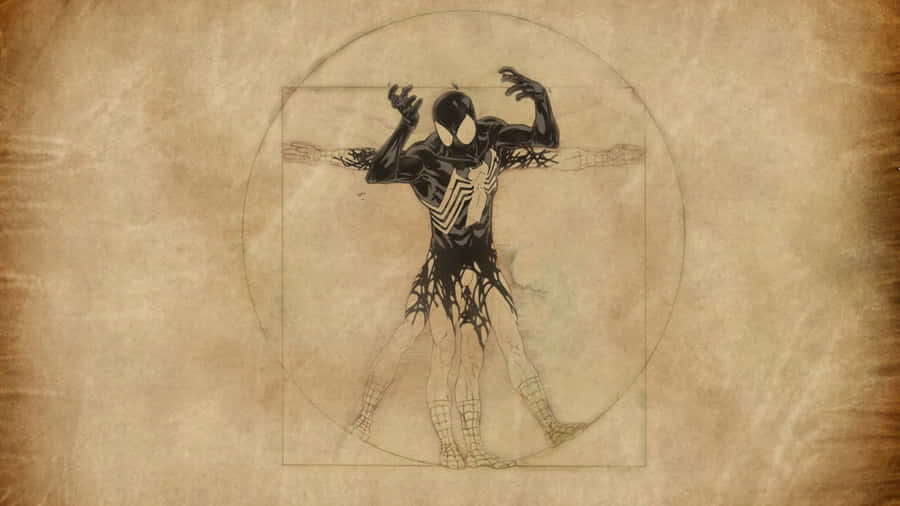A Drawing Of A Man With A Venom On His Back Wallpaper