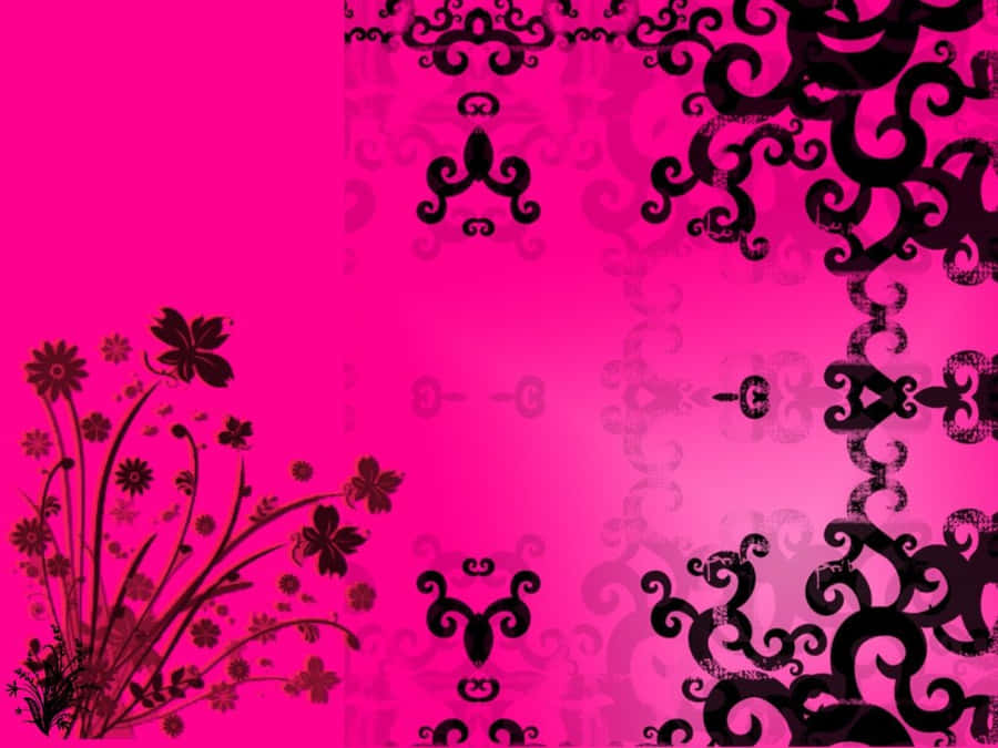 A Geometric Abstract Background In Pink, Black And White. Wallpaper