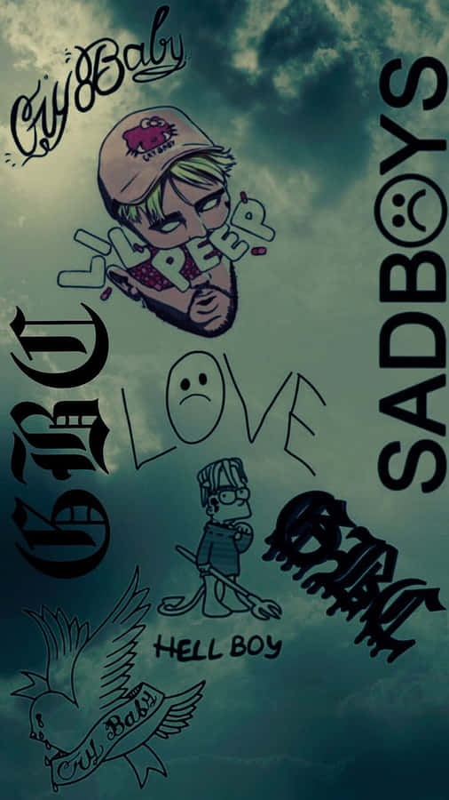 A Larger-than-life Representation Of Popular Rap Artist Lil Peep's Logo. Wallpaper
