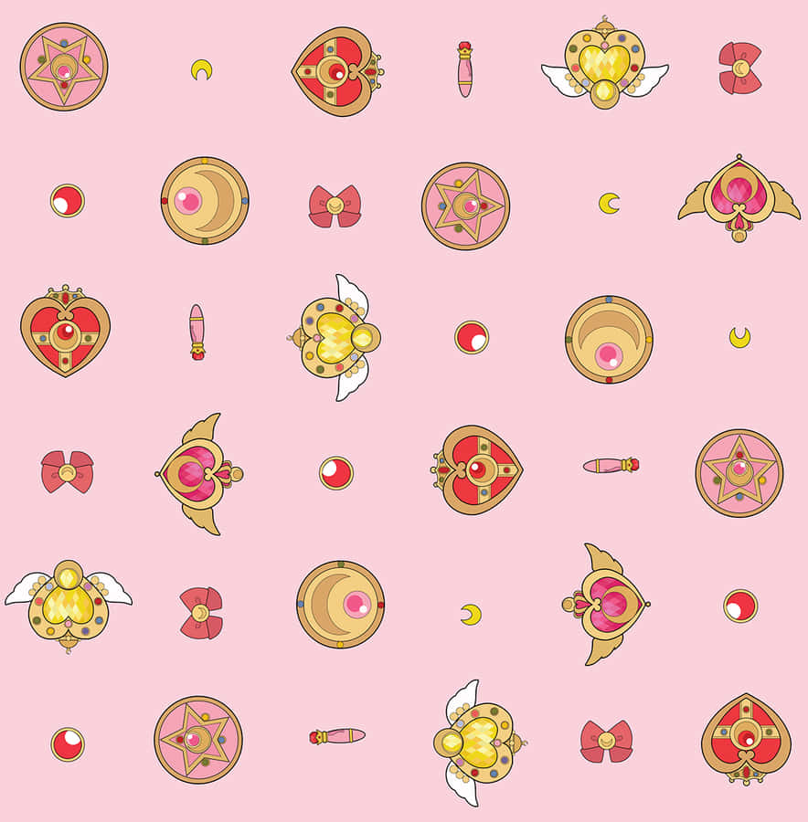 A Lively Pattern Based Off The Iconic Sailor Moon Wallpaper