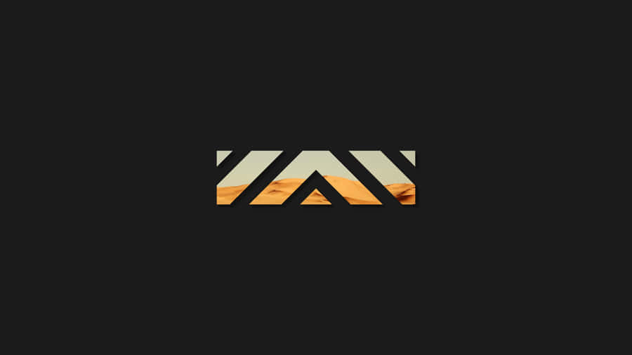 A Logo With A Mountain And Desert In The Background Wallpaper