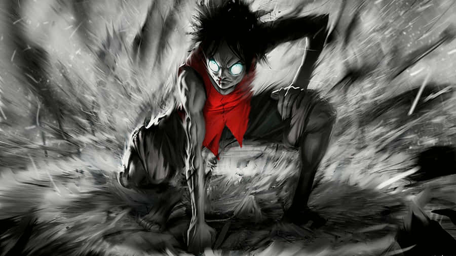 A Lonely Horror Anime Boy Stands In The Dark. Wallpaper
