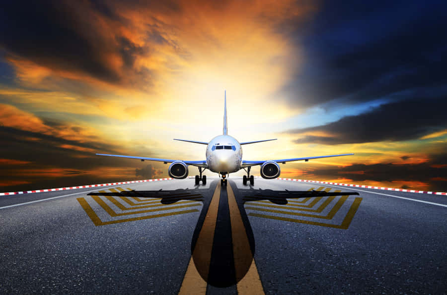 A Low-altitude View Of A Small Plane Flying Over A Picturesque Landscape Wallpaper