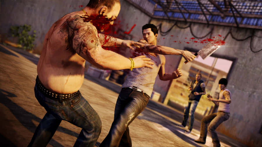 A Man Is Fighting With Another Man In A Video Game Wallpaper