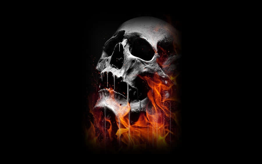 A Menacing Evil Skull With Eery Eyes And An Ominous Aura Wallpaper