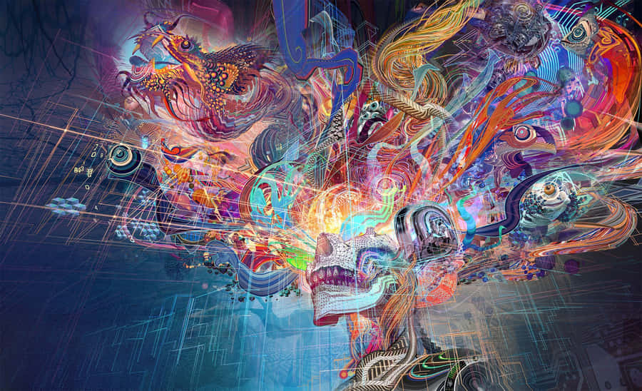 A Mind-bending Journey Into The Depths Of Psychedelic Space Wallpaper