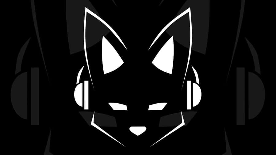 A Mischievous Fox Jumping Against A Contrasting Black Background. Wallpaper