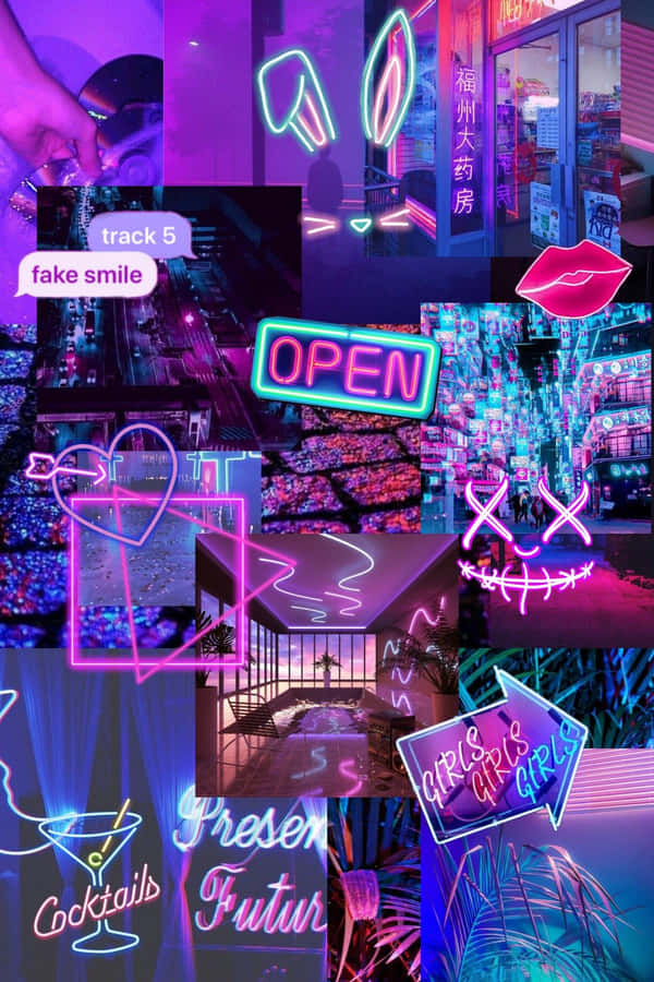 A Modern Laptop Illuminated With Soft Purple Neon Lighting Wallpaper