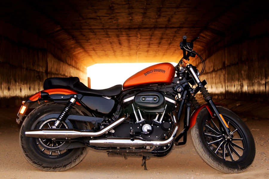A Motorcycle Parked In A Tunnel Wallpaper