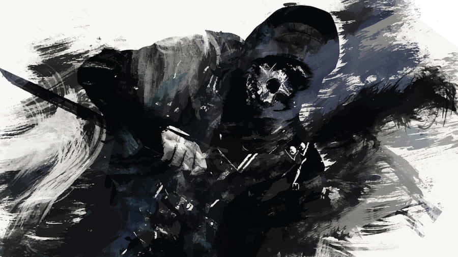 A Painting Of A Man Holding A Sword Wallpaper
