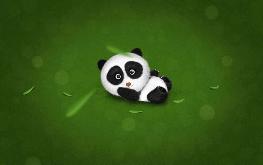 A Panda Enjoying A Day Out In The Garden Wallpaper