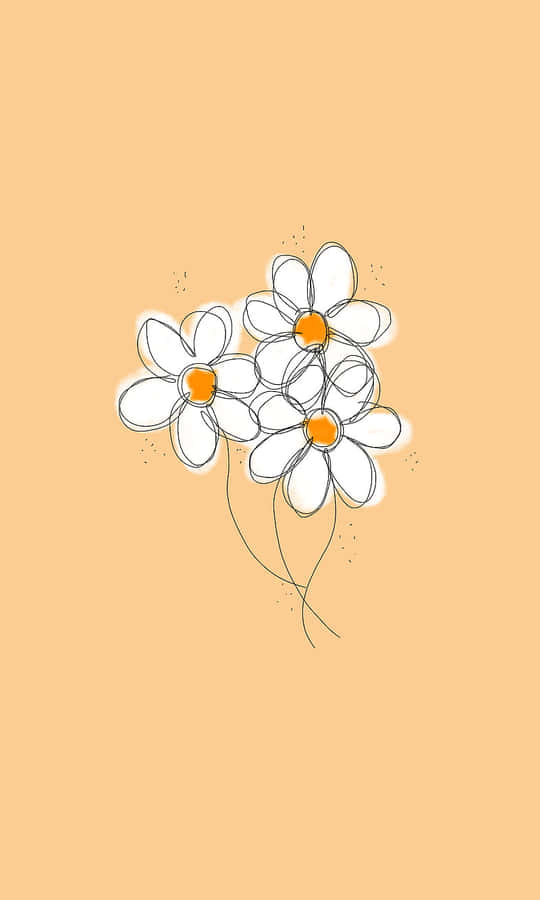 A Peaceful, Simple Flower In A Field Of Green Wallpaper