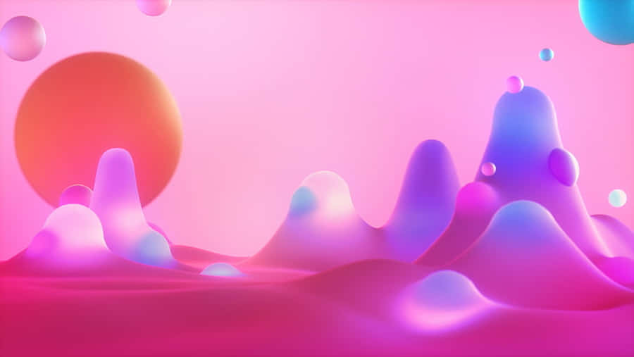 A Pink And Purple Background With Liquids And Bubbles Wallpaper