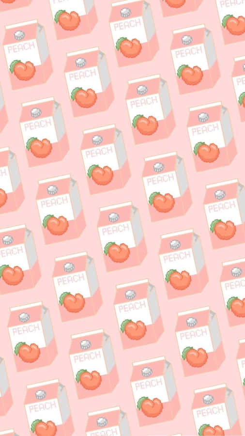 A Pink Background With A Pattern Of Peaches Wallpaper