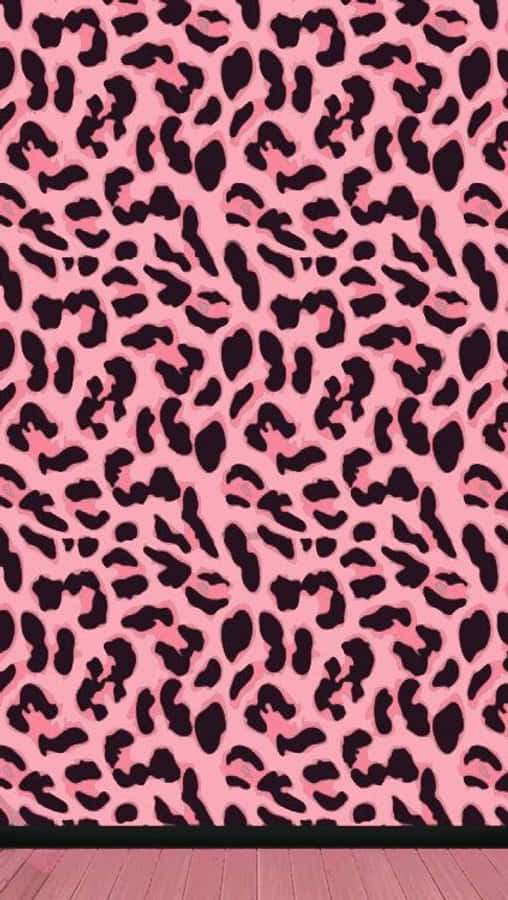 A Pink Leopard Print Wallpaper In A Room Wallpaper