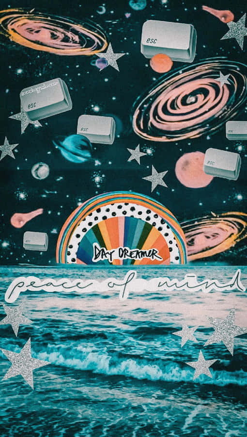 A Poster With The Words Peace And Love Wallpaper