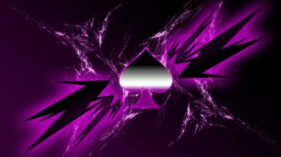 A Purple Ace Of Spades With Lightning Bolts Wallpaper