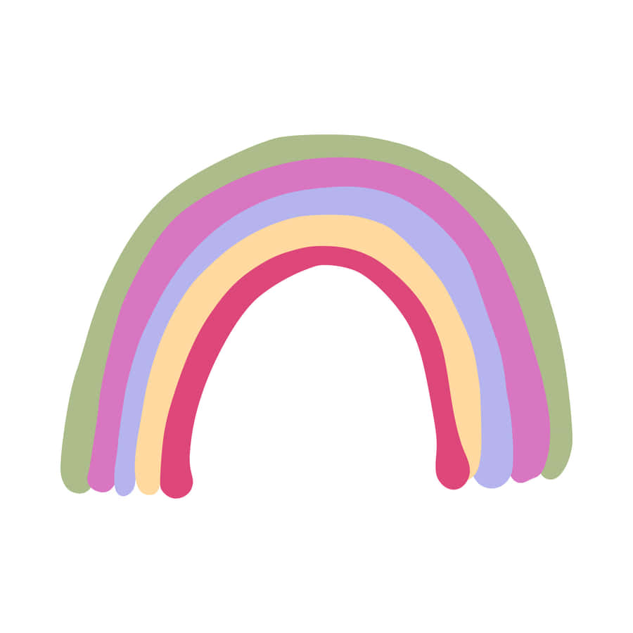 A Rainbow Is Drawn On A White Background Wallpaper