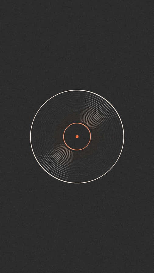 A Record With An Orange Circle On It Wallpaper