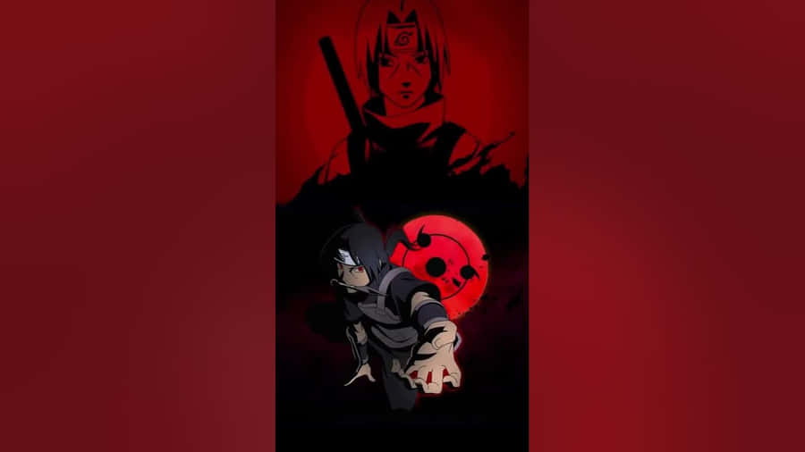 A Red And Black Banner With A Black And Red Image Wallpaper