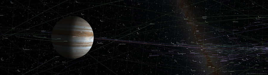 A Spacecraft Is Shown With A Planet And Other Spacecraft Wallpaper