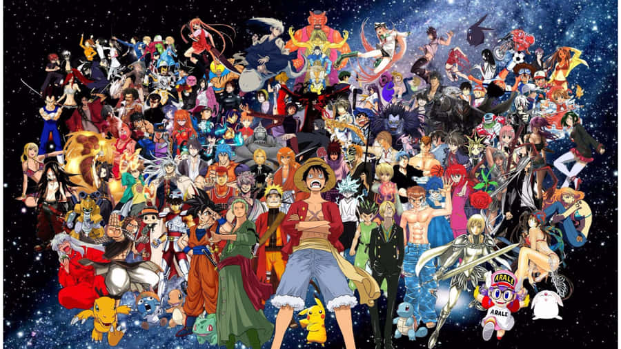 A Stunning Anime Collage With Various Anime Characters Wallpaper