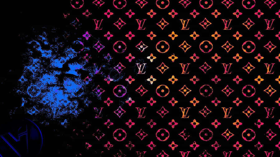 A Stunning Louis Vuitton Print Showcases The Brand's Bold And Iconic Logo. Wallpaper