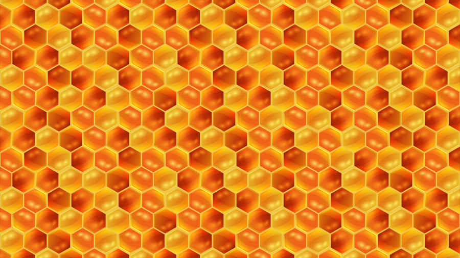 A Stunning, Super-high Resolution Picture Of A Vibrant Blue Hexagon Surrounded By Pink, Orange And Yellow Rings. Wallpaper