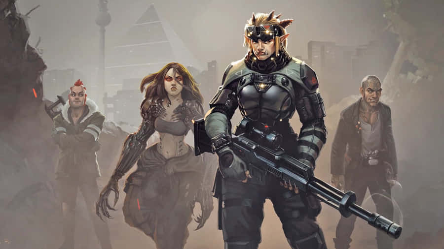 A Stylized Cyberpunk Scene; A Classic Example Of The Shadowrun Universe. Wallpaper