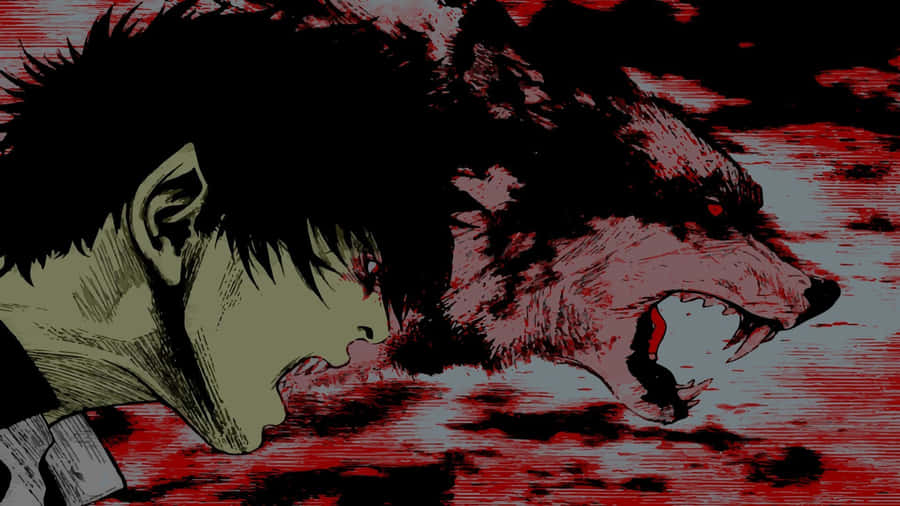 A Terrifying Anime Boy Stares Into The Darkness Wallpaper