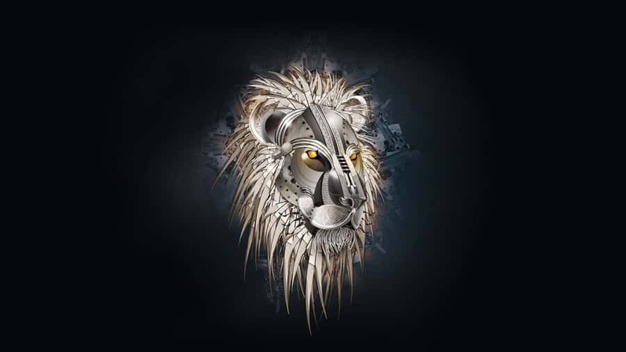 A Vibrant Abstract Lion Illustration Wallpaper
