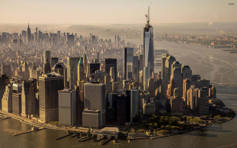 A View Of The City From The Air Wallpaper