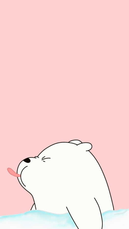 A White Bear Is Laying In The Water Wallpaper