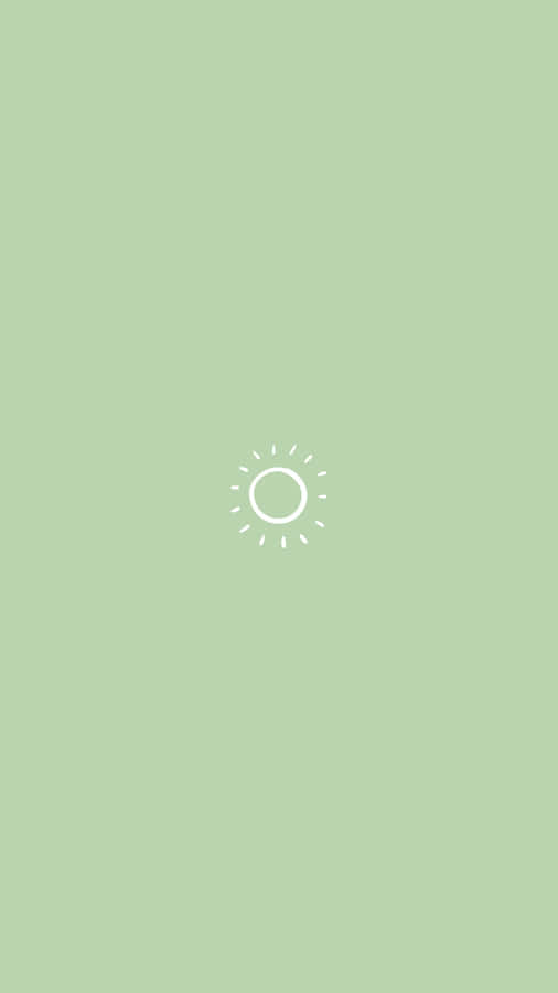 A White Sun On A Green Background Wallpaper