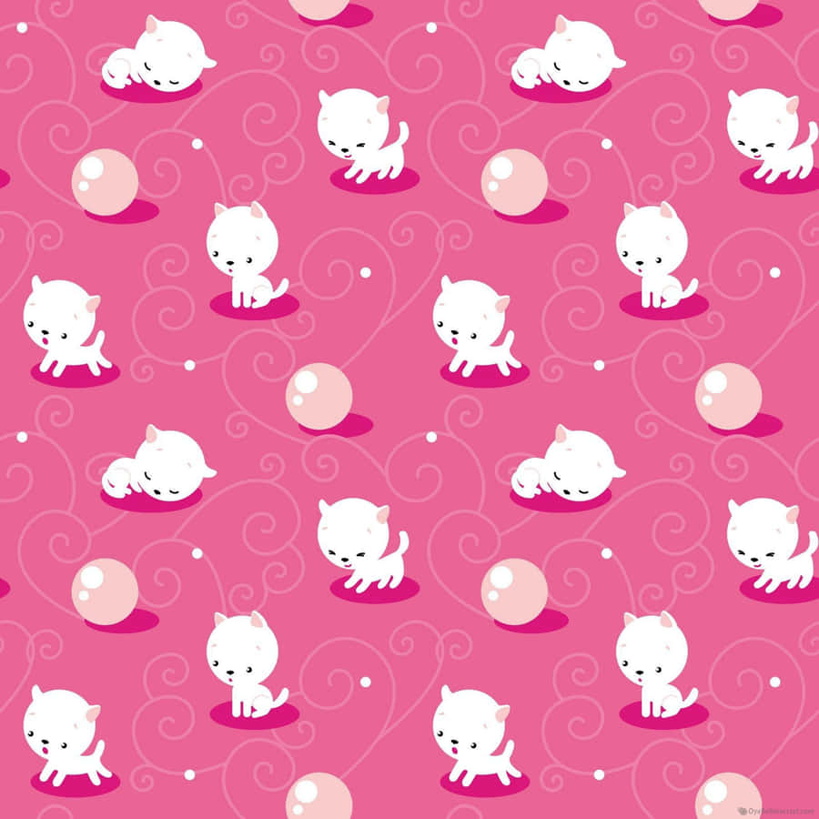 Adorable Cat Pattern Wallpaper