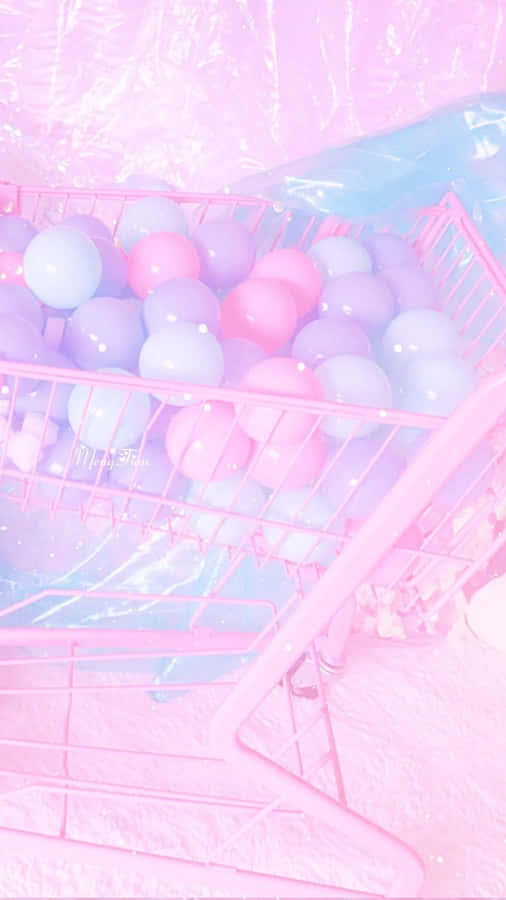 Aesthetic Cart Balls Pastel Colors Wallpaper