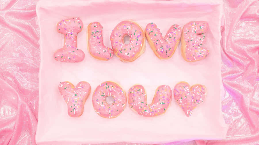 Aesthetic Computer Light Pink Donuts Wallpaper