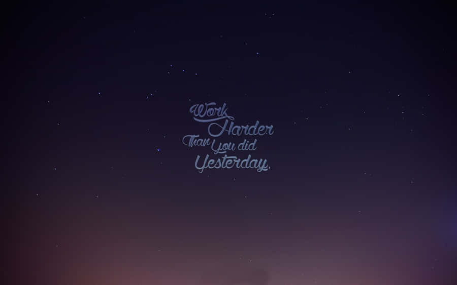 Aesthetic Cursive Text On Starry Sky Laptop Wallpaper