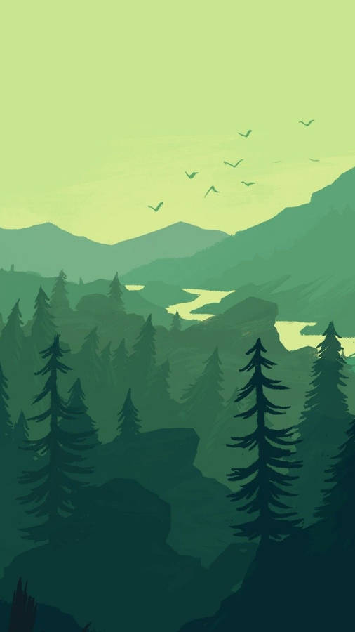 Aesthetic Drawing Of Nature Wallpaper