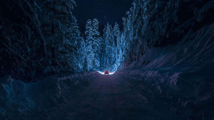 Aesthetic Nature With A Traveling Car Wallpaper
