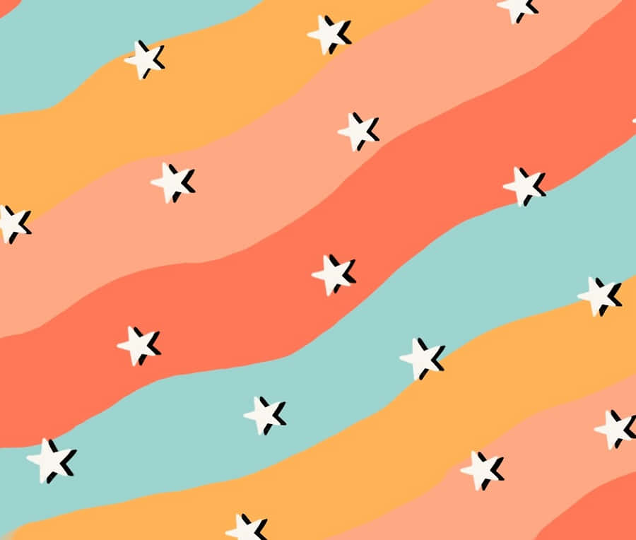 Aesthetic Pastel Star Laptop Wallpaper