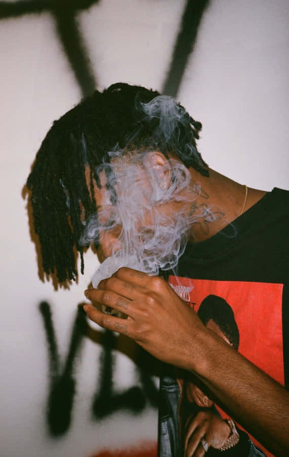 Aesthetic Rapper Kickin' It Old School Style Wallpaper