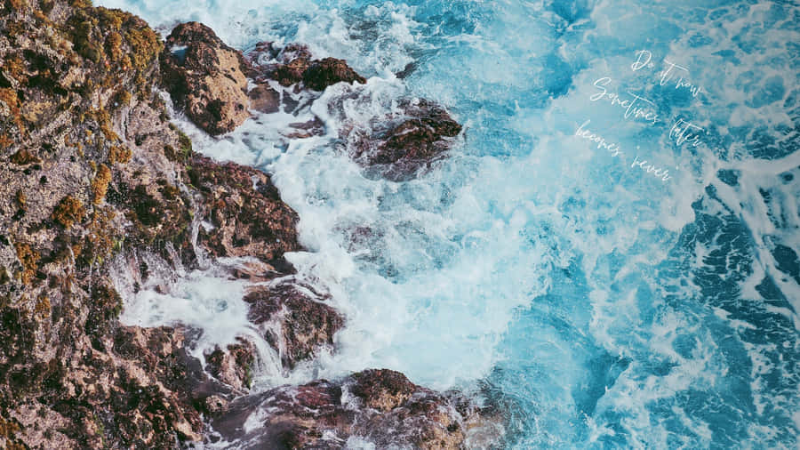 Aesthetic Shore Waves Wallpaper
